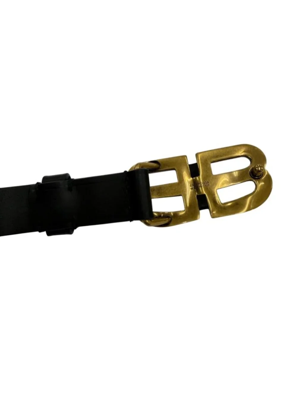 Balenciaga BB Hourglass Belt Black Gold 90